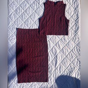 ♥️ Red and Black Houndstooth Two-Piece Set